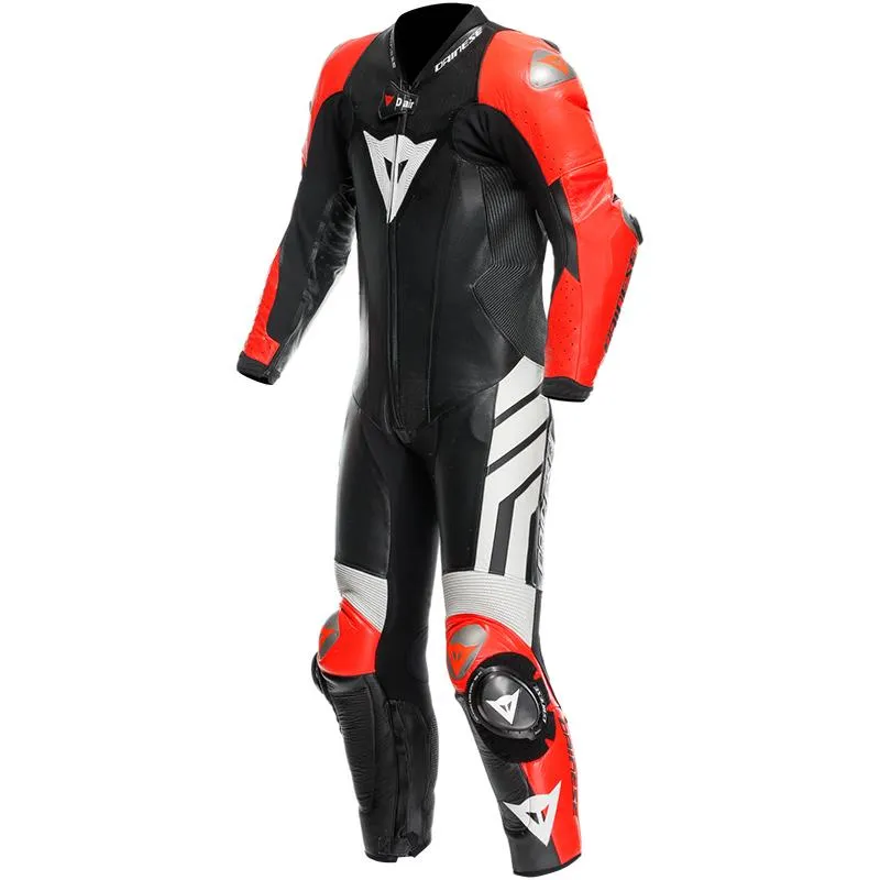 Combinaison MUGELLO 3 PERF. D-AIR® 1PC LEATHER SUIT DAINESE noir/blanc/rouge - MAXXESS.FR, Combinaison cuir