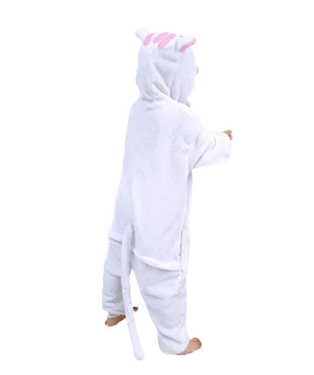 Combinaison Pyjama  Chat Blanc Enfant