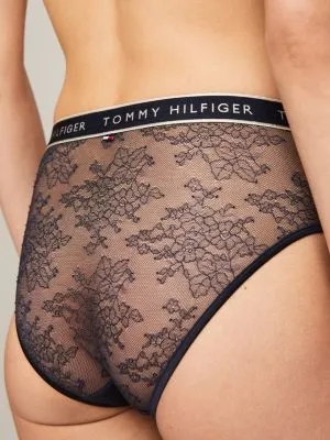 Culotte hipster taille haute en dentelle | Bleu | Tommy Hilfiger