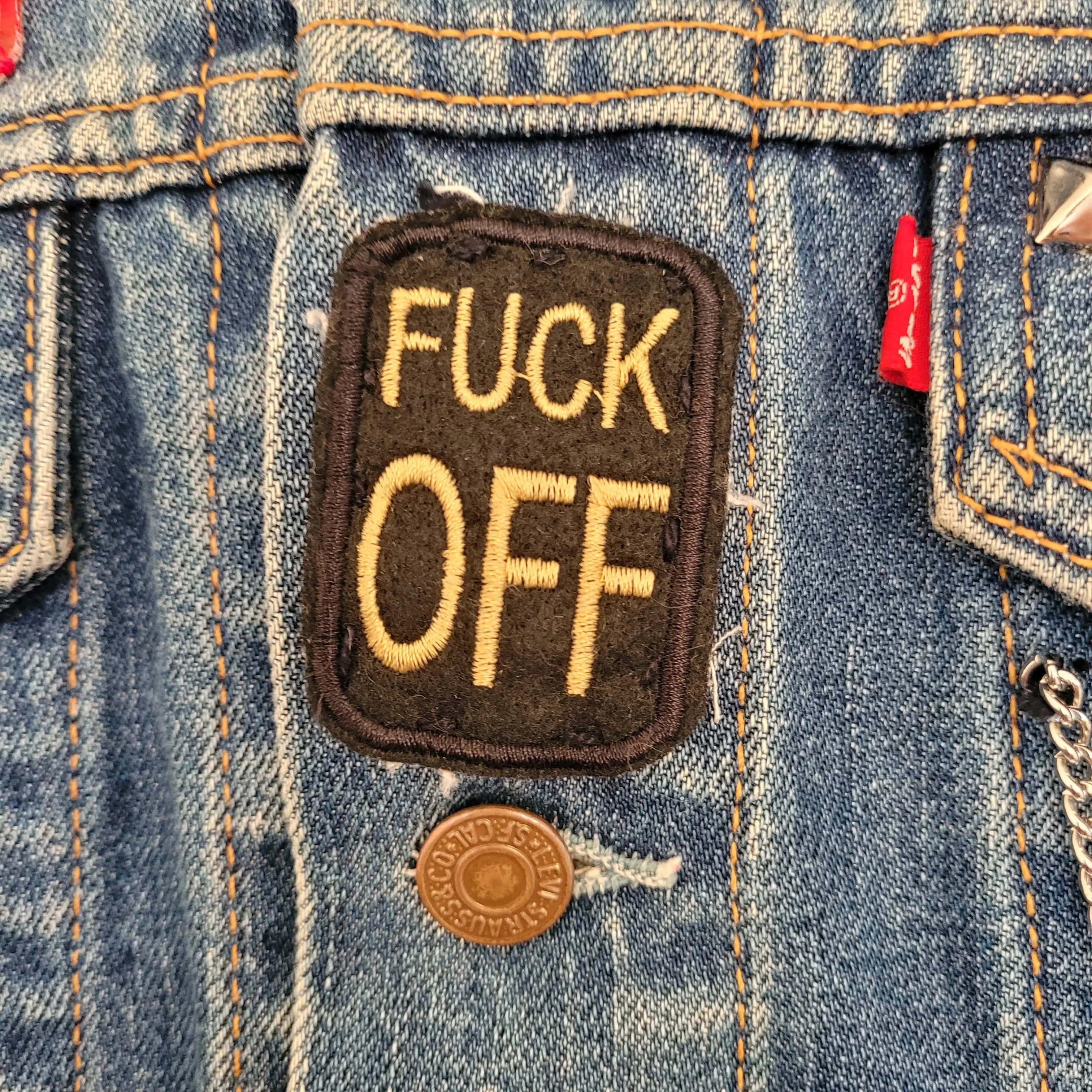 Cycle psychos chainstitched by hand Levi's Jacket/ Veste levis vintage brodée main et patchée