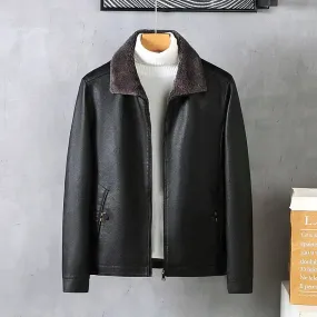 Daniel - Blouson cuir homme doublé polaire