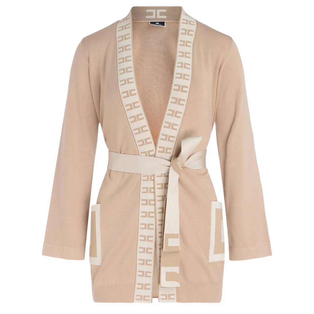 Elisabetta Franchi Cardigan kimono couleur camel