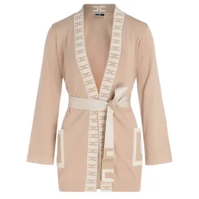 Elisabetta Franchi Cardigan kimono couleur camel