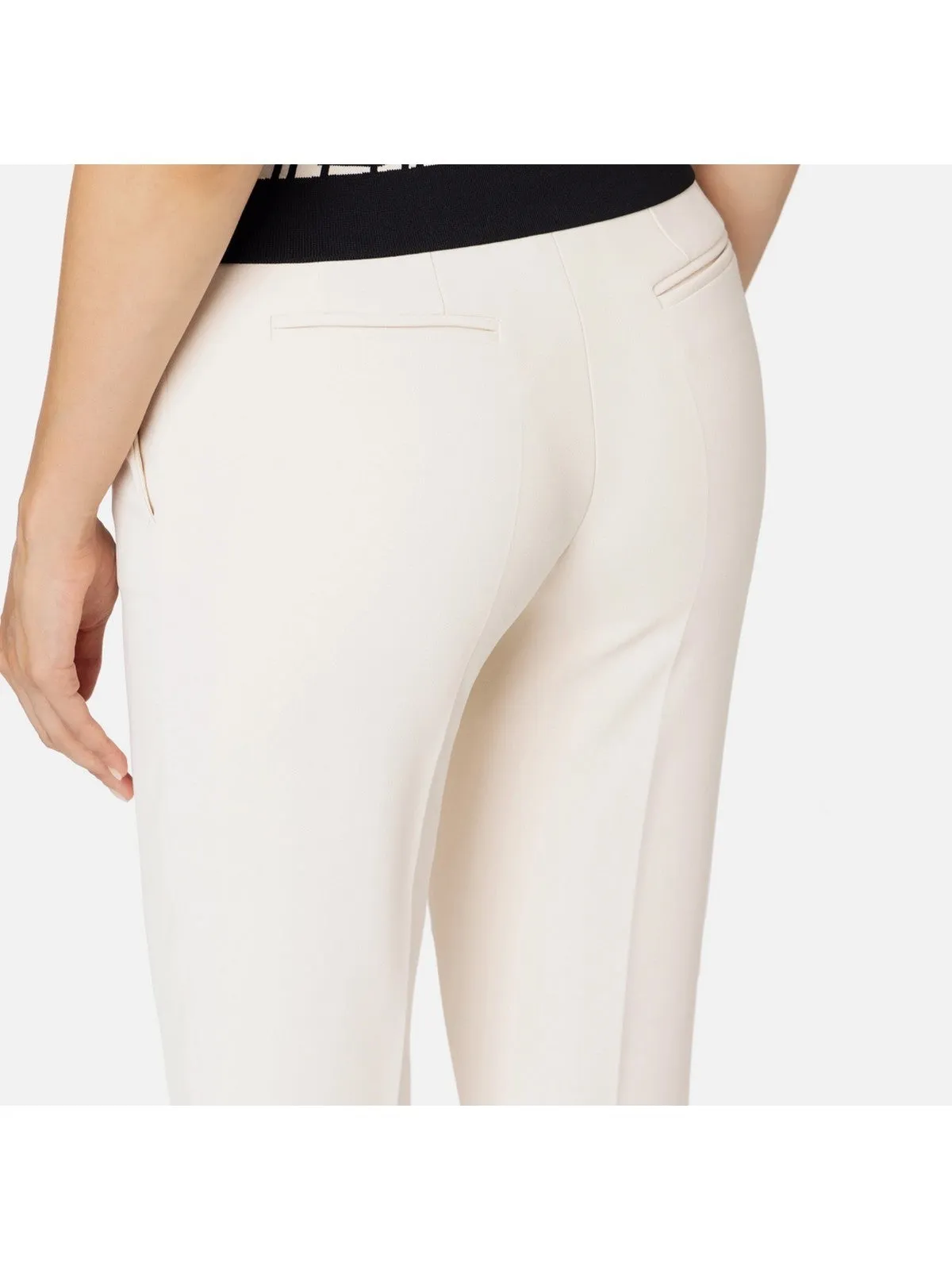 Elisabetta Franchi Pantalon en crêpe blanc avec fentes PA05447E2