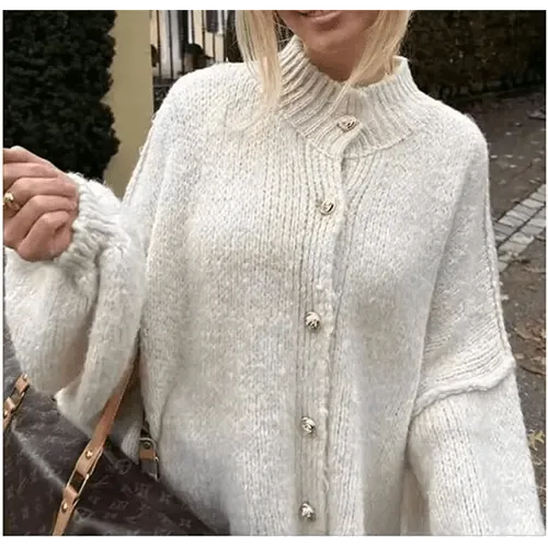 Elisiane | Cardigan oversize boutonné pour un style luxueux