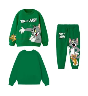 Ensemble 2 pièces pantalon jogging et chandail imprimé Tom et JERRY pour garon de 2 à 8 ans.