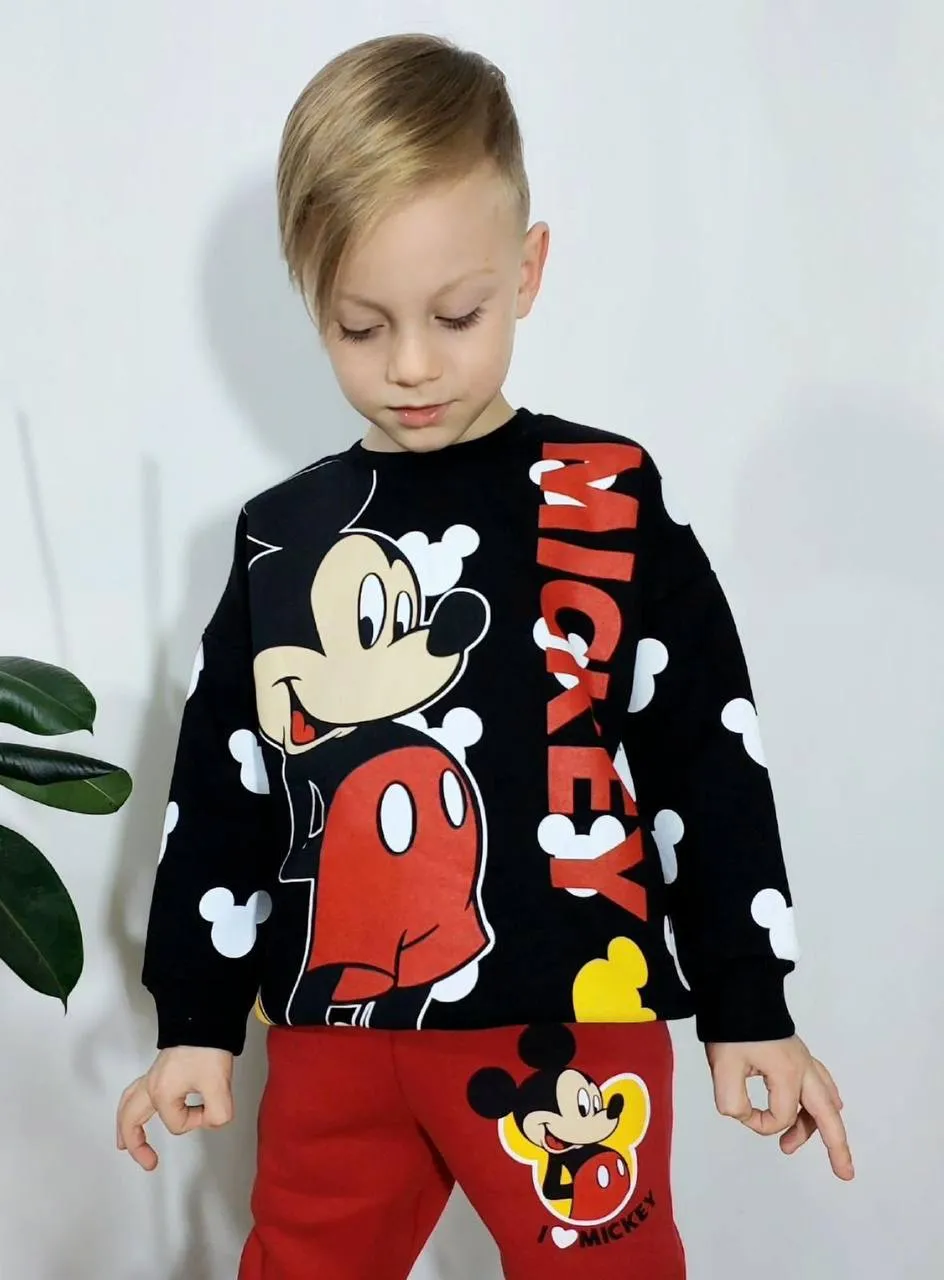 Ensemble 2 pièces pantalon jogging et chandail MICKEY de 3 à 10 ans