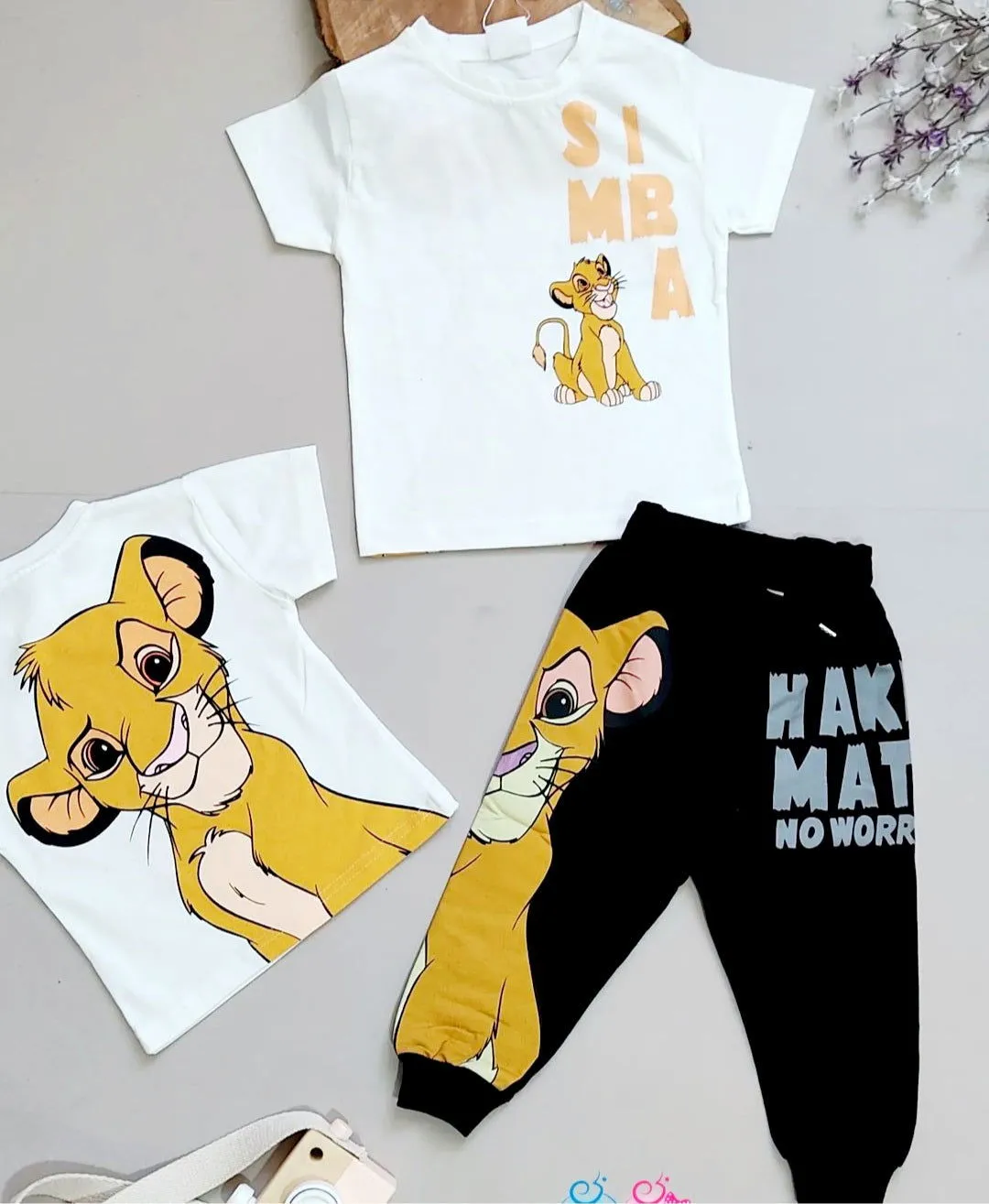 Ensemble 2 pièces pantalon jogging et t-shirt LION pour garon de 18 mois à 5 ans.