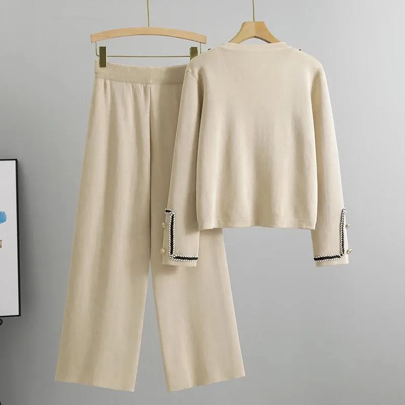 Ensemble Deux Pièces Cardigan et Pantalon pour Femmes