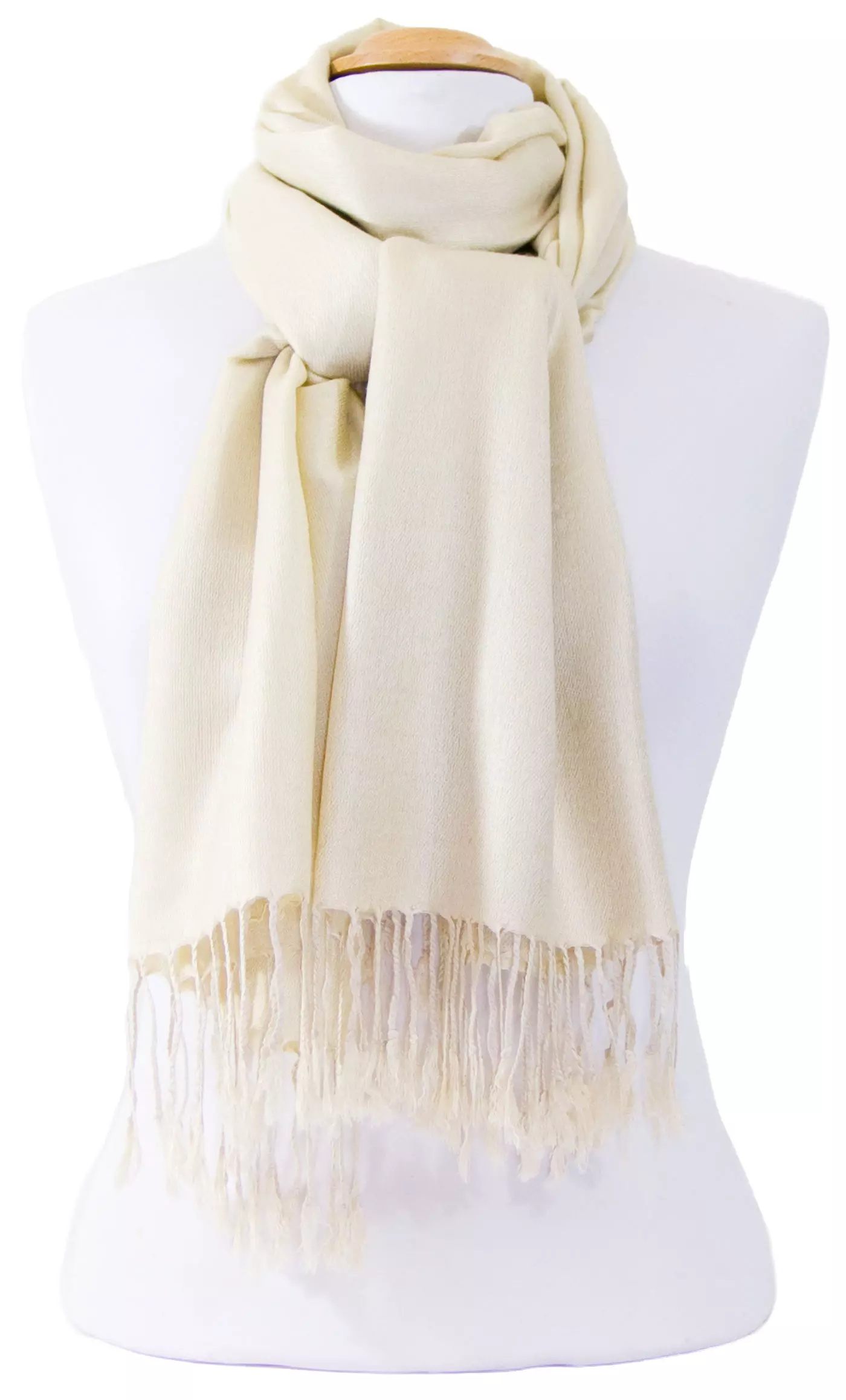 Etole pashmina beige clair uni Sacha