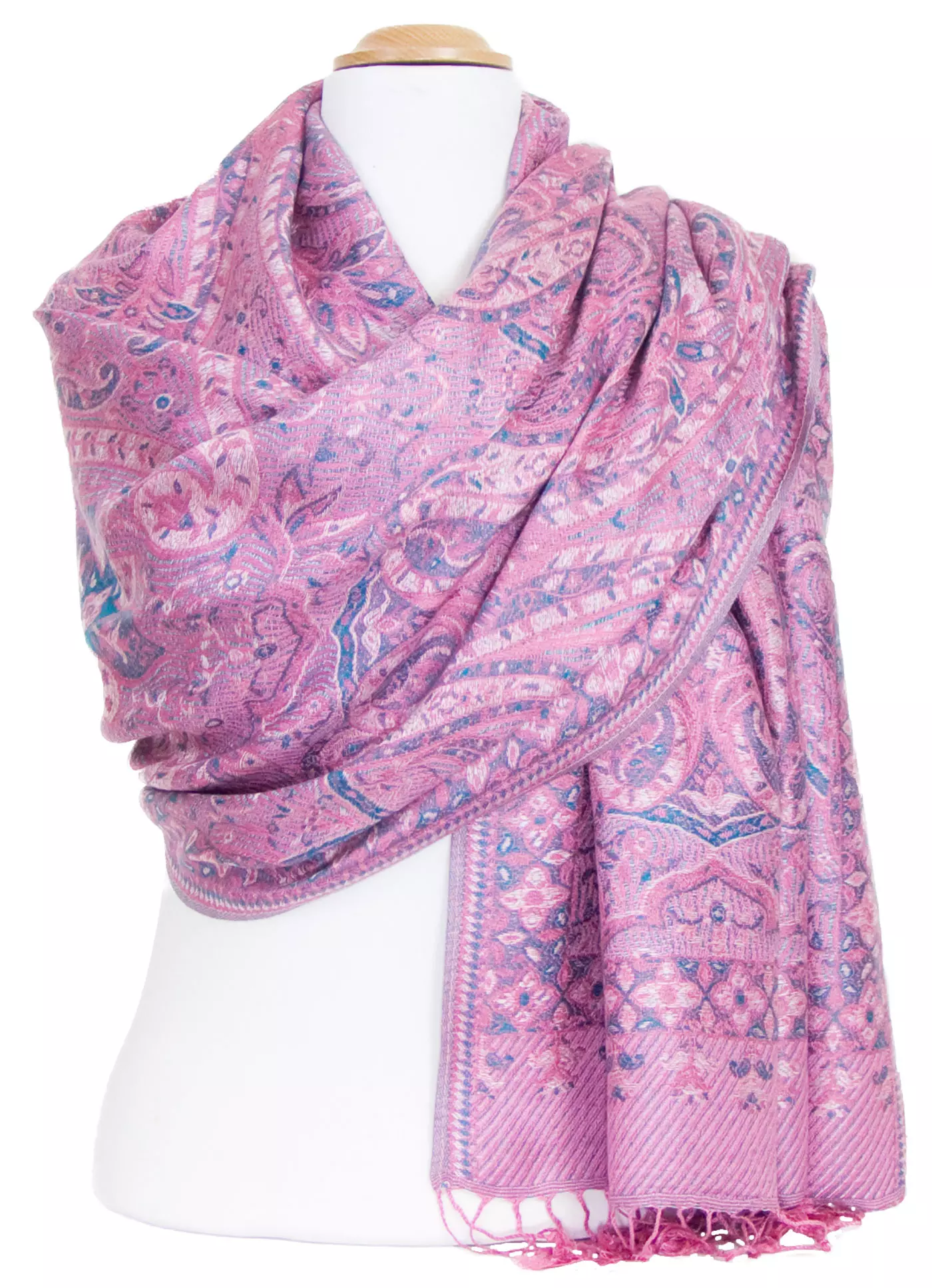 Etole pashmina rose motifs baroques