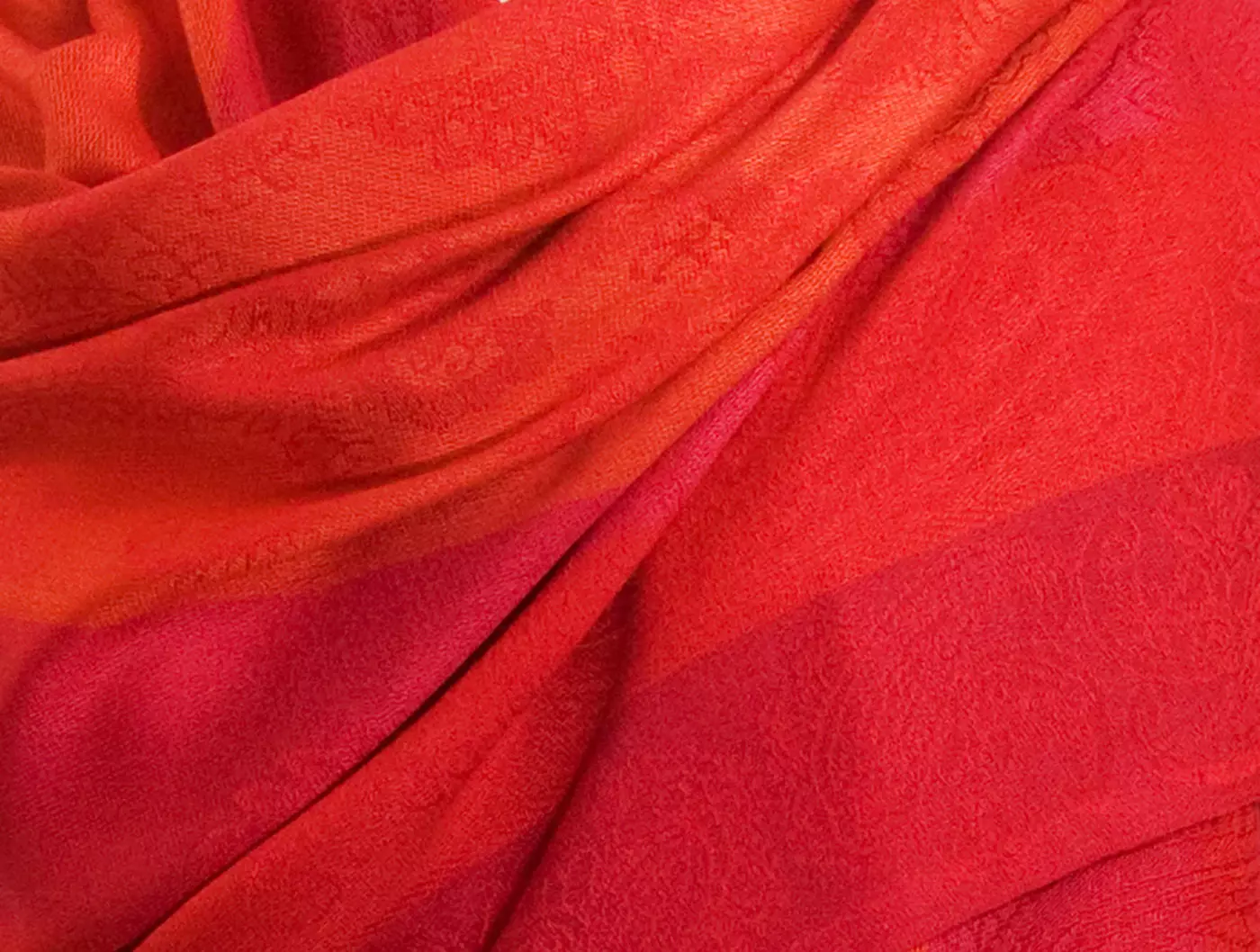 Etole pashmina rouge orange rayures motifs cachemire