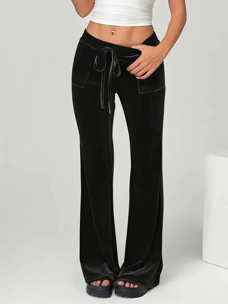 Femmes - Pantalon large - Velours doux - Pantalon tendance en velours 