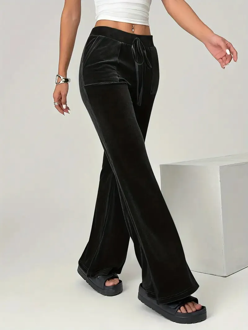 Femmes - Pantalon large - Velours doux - Pantalon tendance en velours 