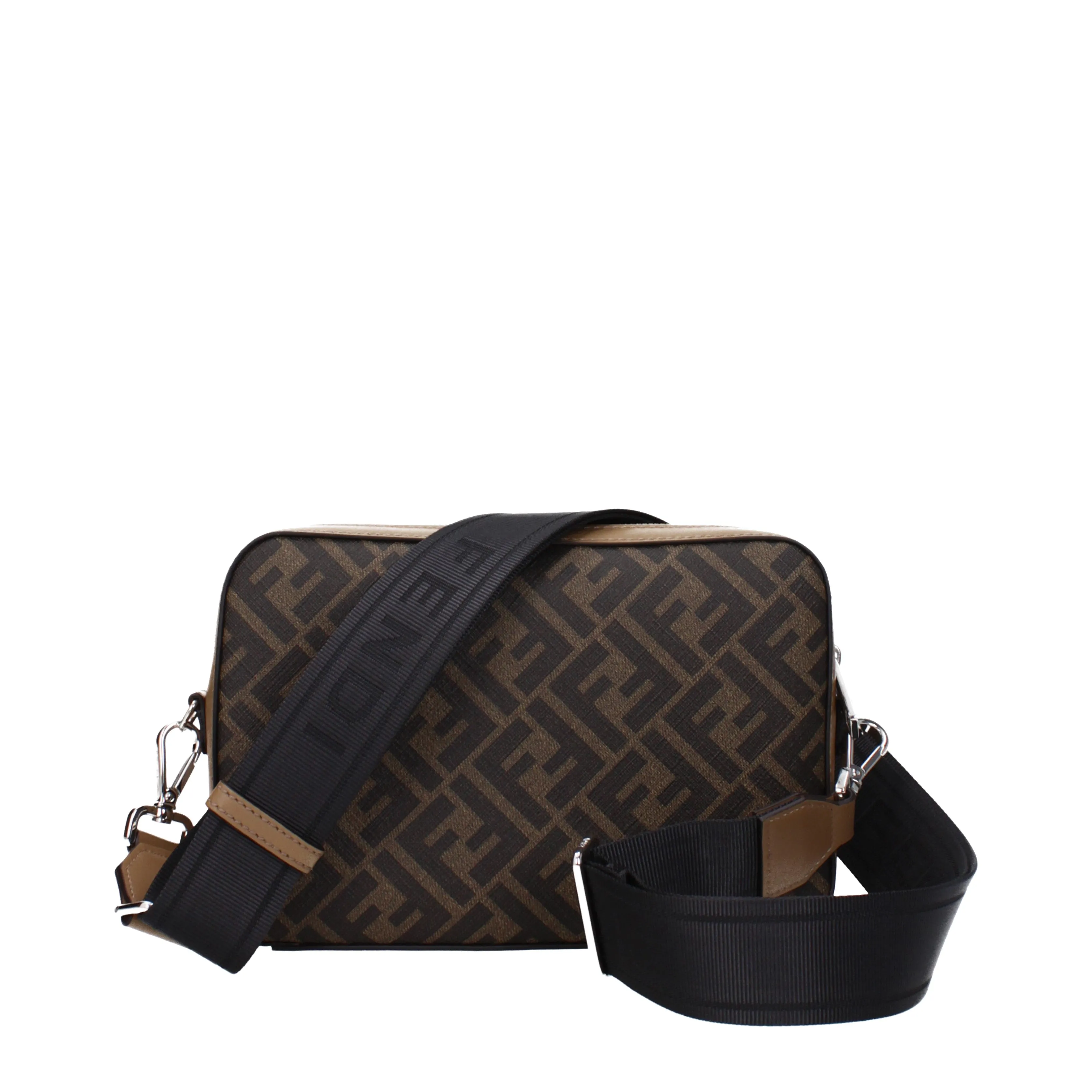 Fendi Sacs d'épaule caméra caméra Homme Tissu marron / tabac