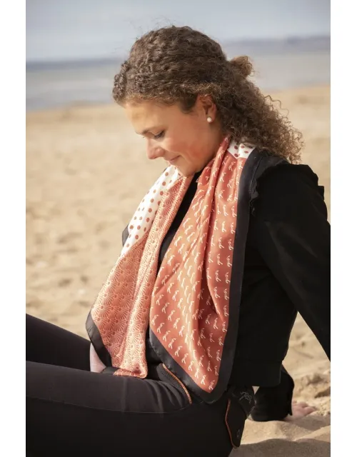 Foulard Mya - Ecru & Rouille