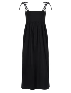 Ganni Robe en popeline de coton noire