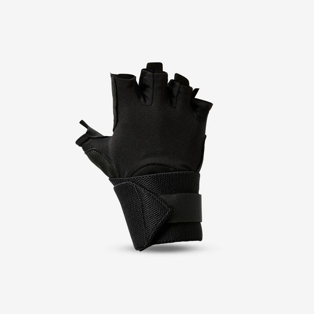 Gants de musculation confort et avec bande poignets - noir