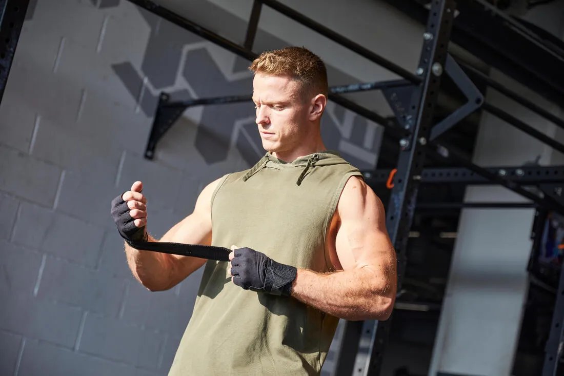 Gants de musculation confort et avec bande poignets - noir