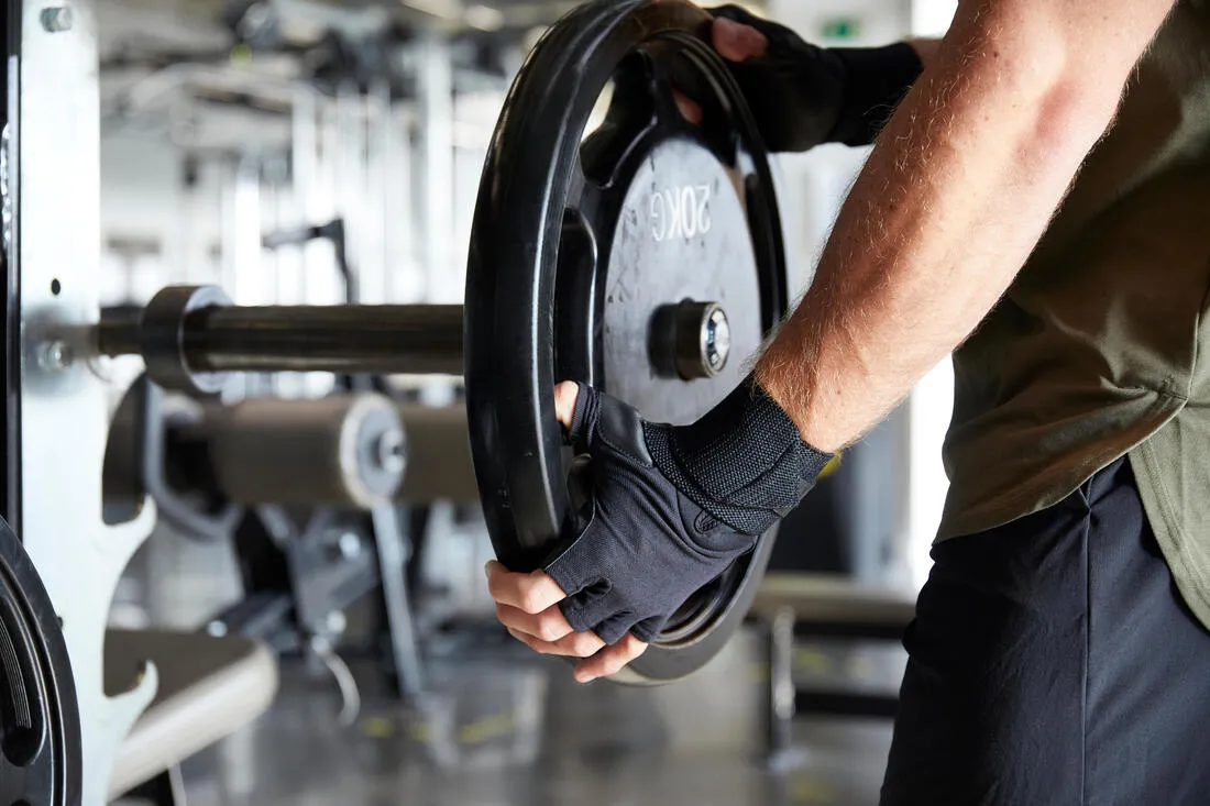 Gants de musculation confort et avec bande poignets - noir