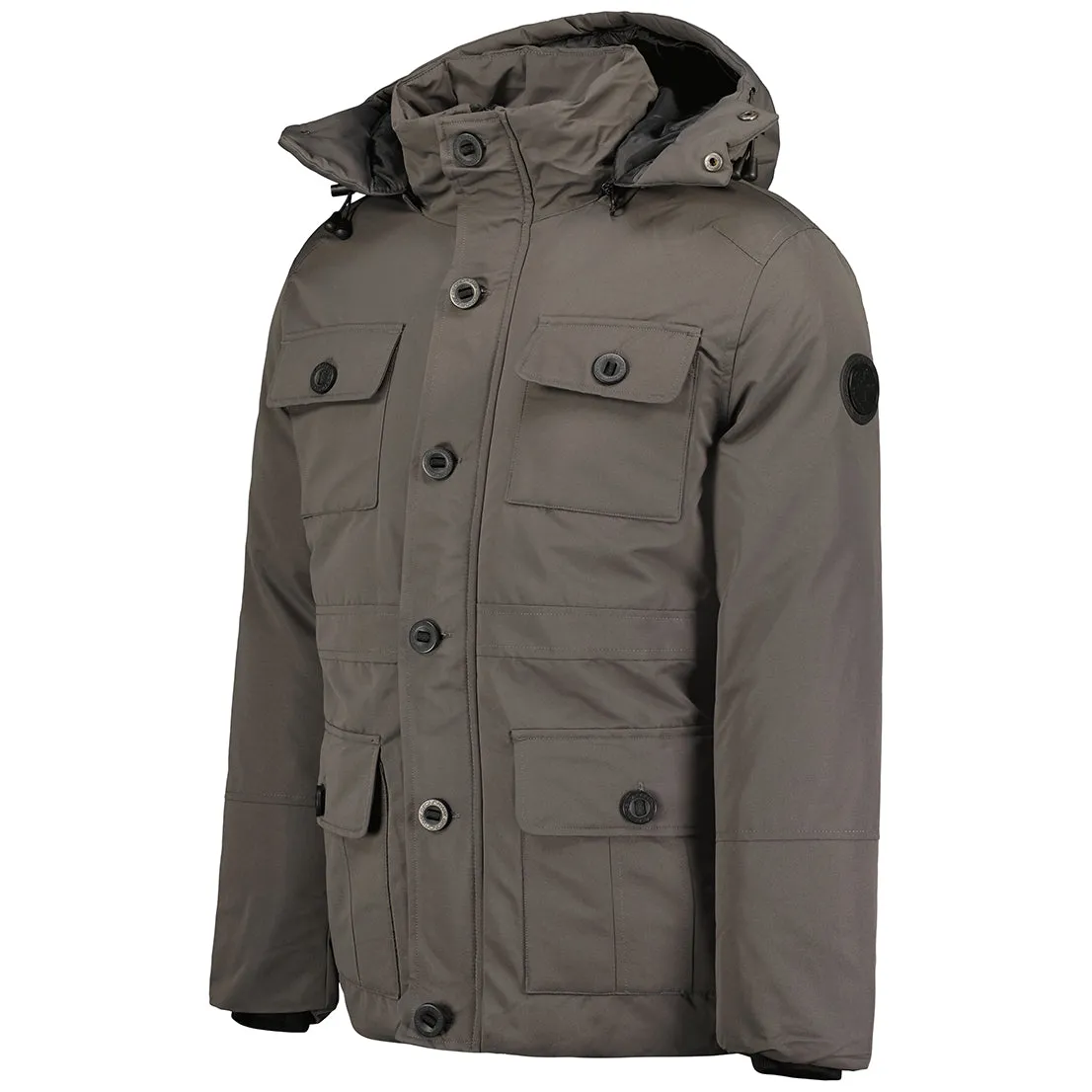 Geographical Norway Coucou Homme - Parka Multi-Poches Boutonnées Gris Fonce