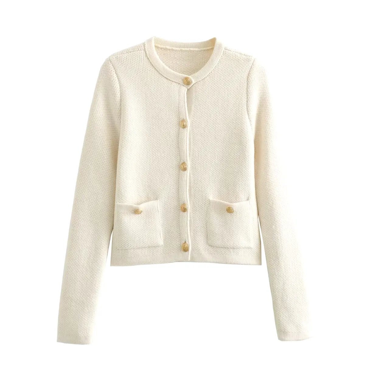 Gilet Chic Blanc avec Boutons pour Femmes