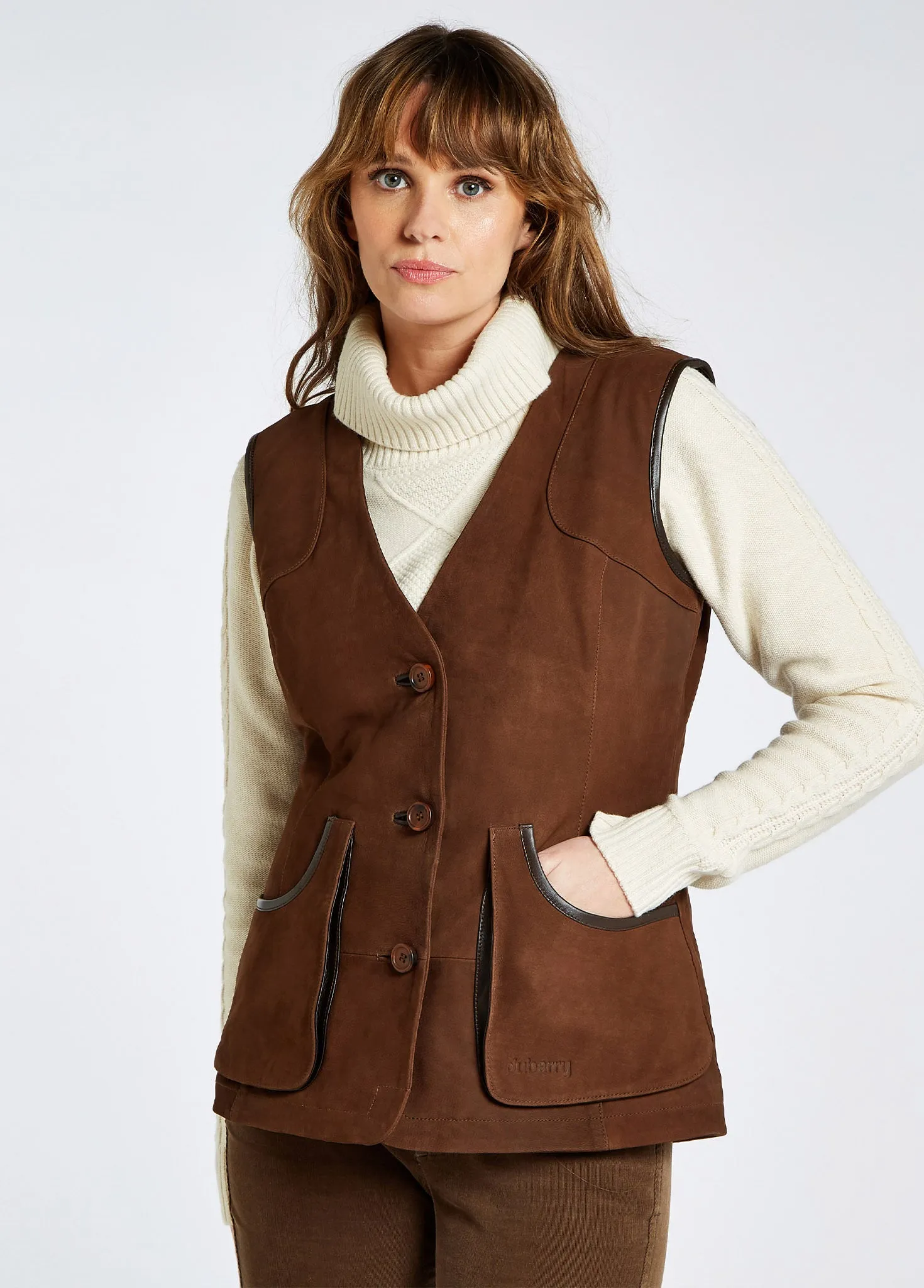 Gilet en cuir Allendale - Walnut