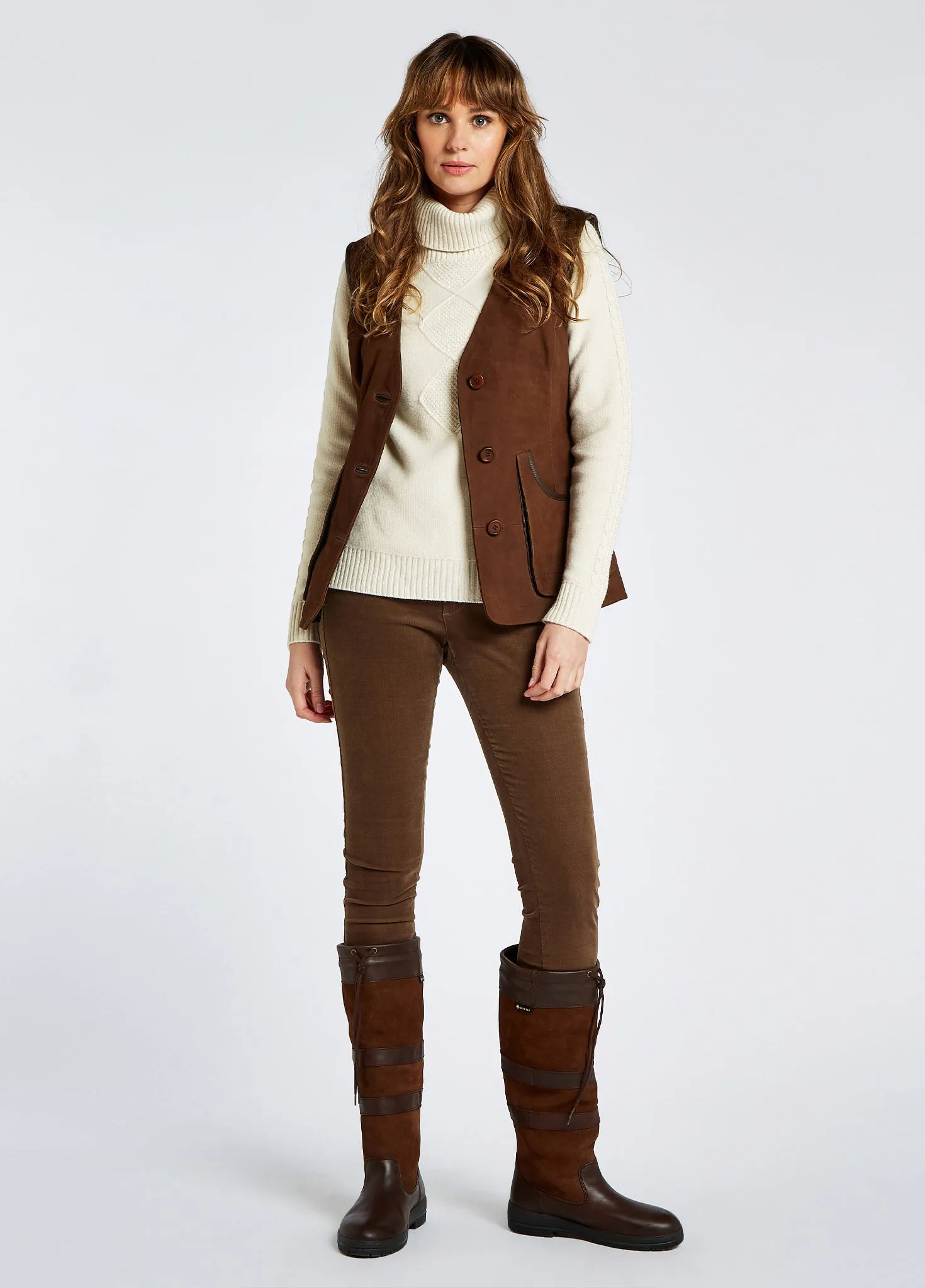 Gilet en cuir Allendale - Walnut