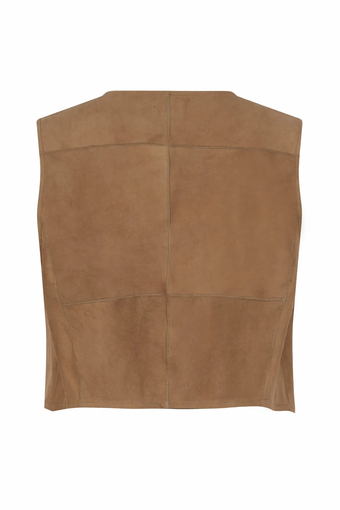 GILET EN DAIM STYLE BOHEME - ESTELLA