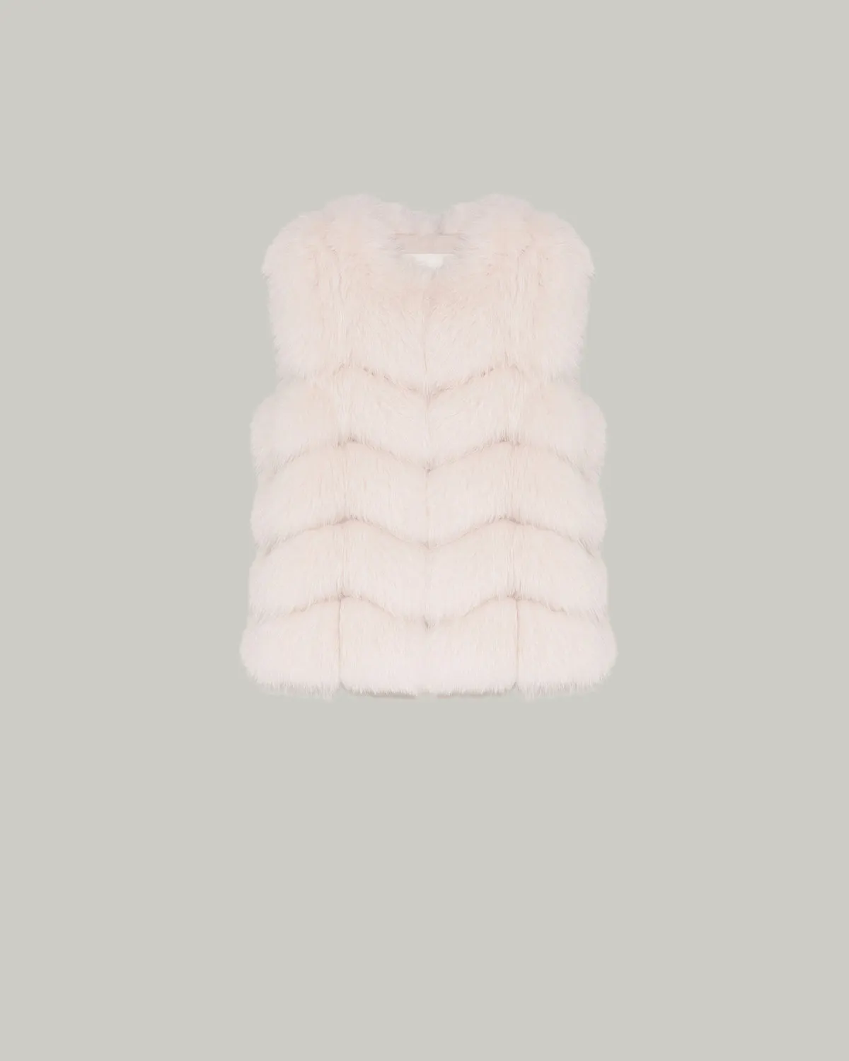 Gilet en fourrure de renard - rose