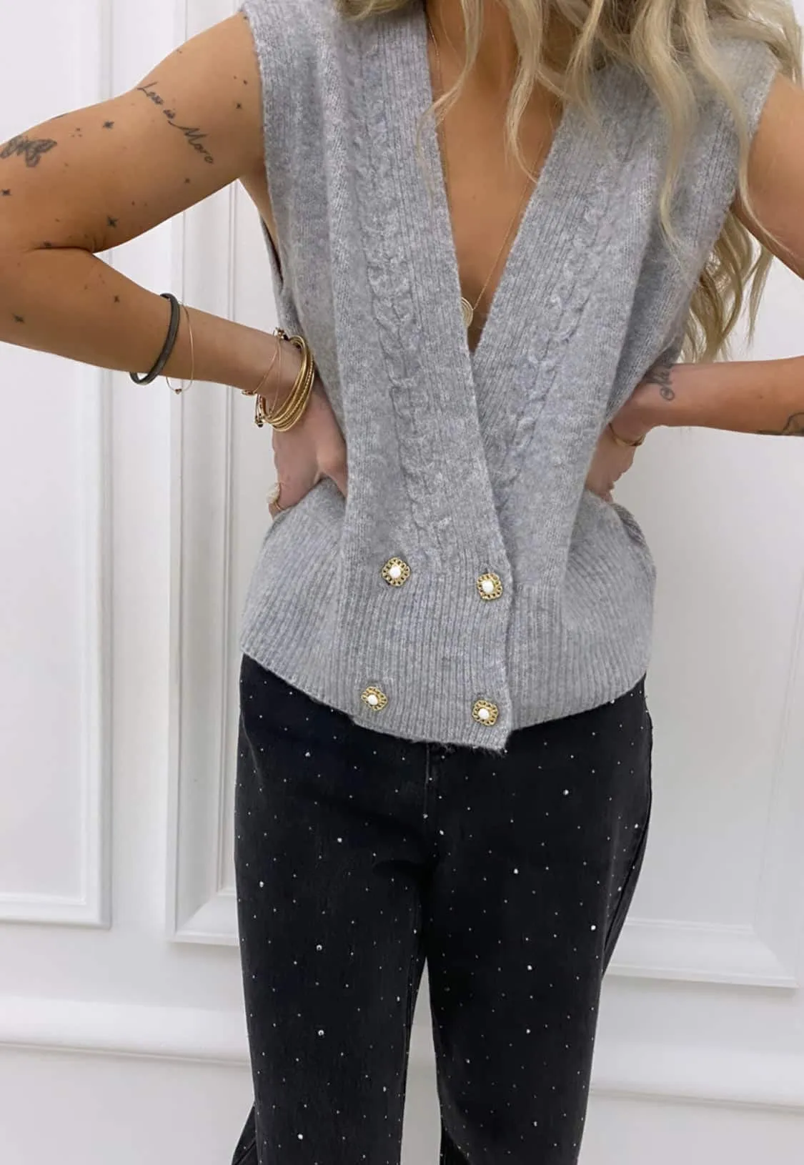 Gilet gris sans manches