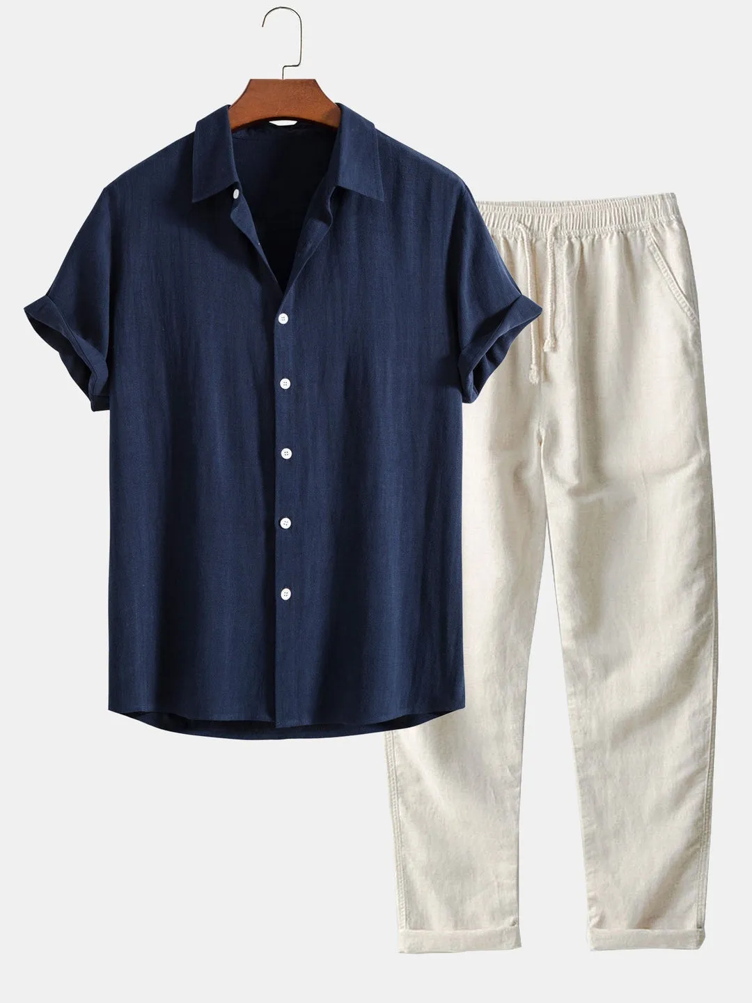 Guy - Ensemble chemise et pantalon en lin