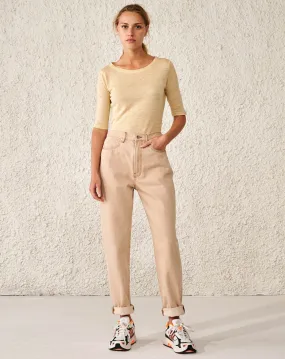 Jean casual en Coton organique Perkins beige rosé