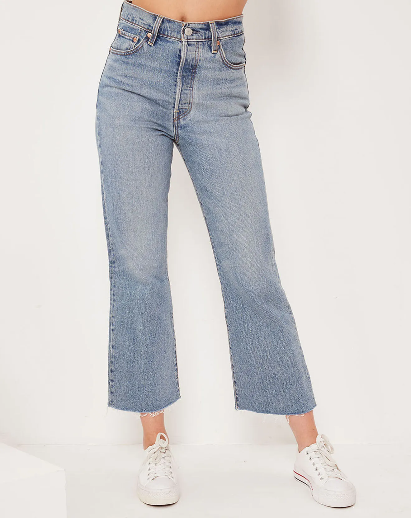 Jean Ribcage Crop Flare Scapegoat bleu