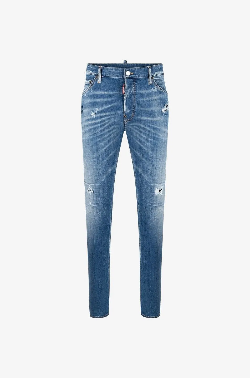 Jean slim déchiré brodé Cool Guy Medium Wash