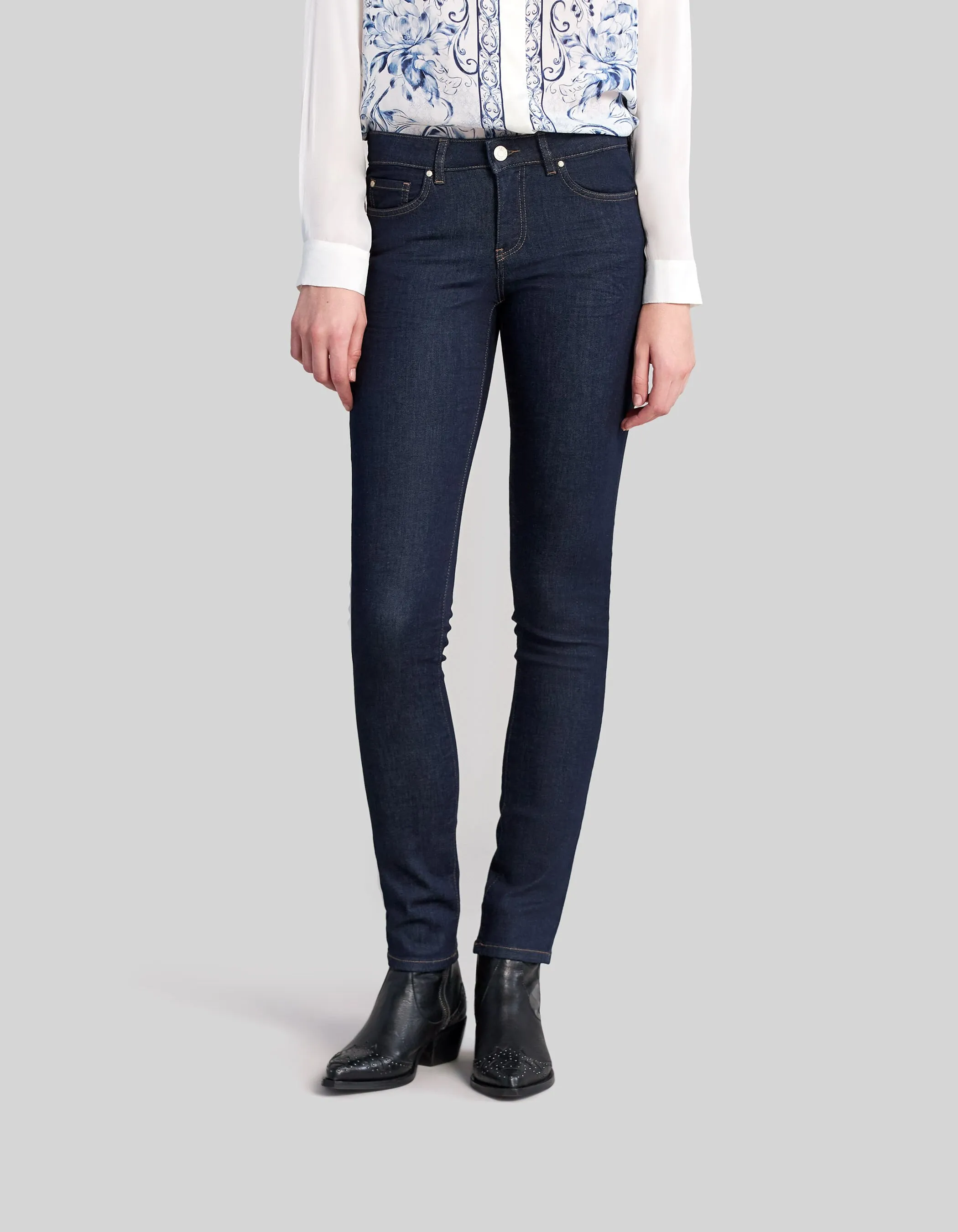 Jean SLIM taille basse brut femme