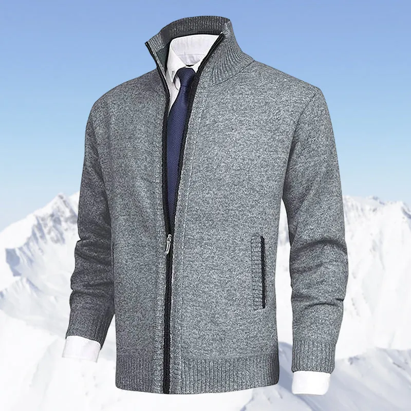 John - Elegant Cardigan Zippé Pour Homme Avec Col et Poches