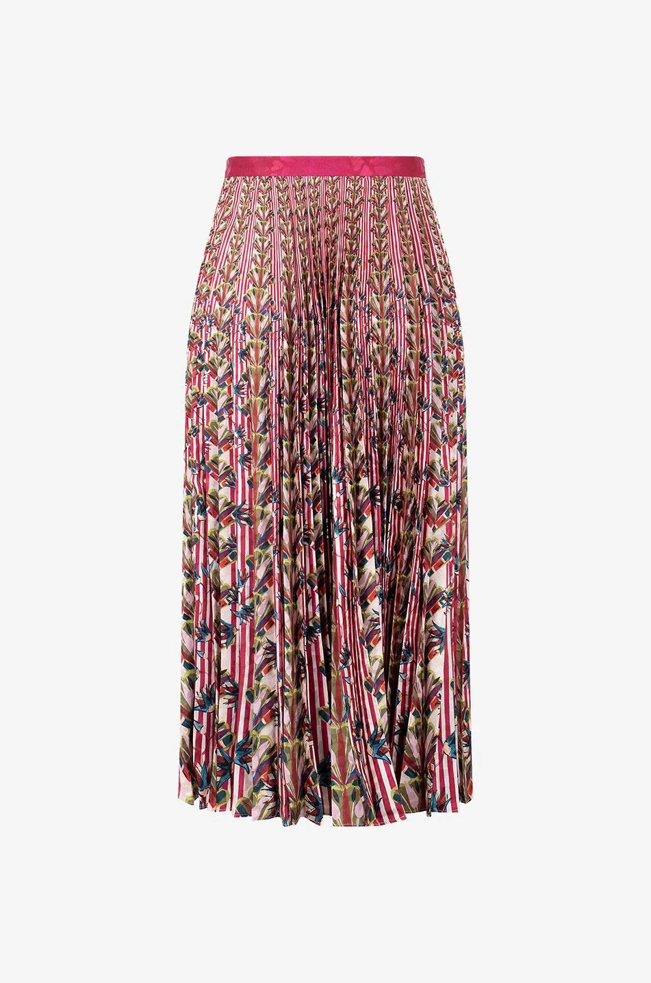 Jupe midi plissée en jacquard Kim Papillon Stripe