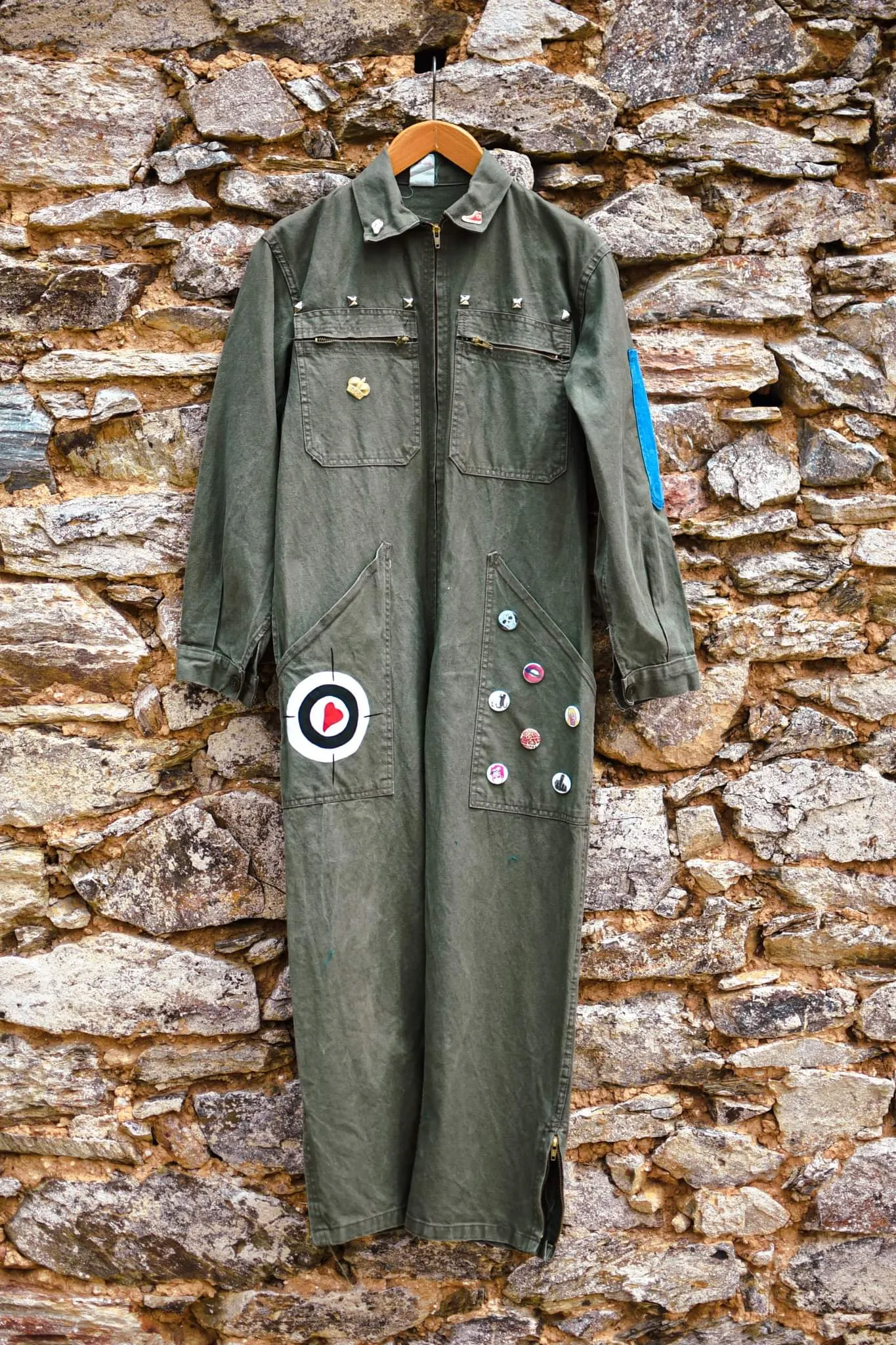 KISS KISS BANG BANG French Army Coverall 70's painted by hand/ combinaison armée franaise peinte main