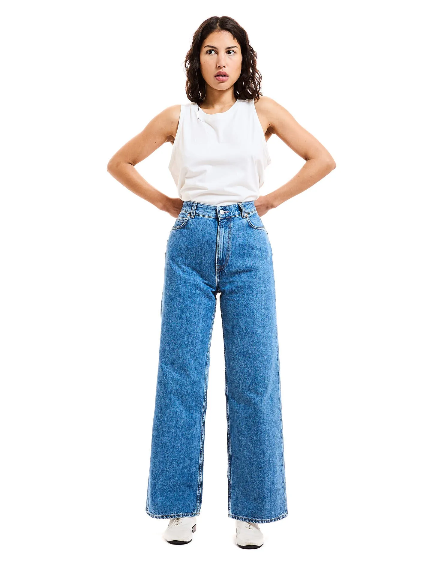 Le Jean Wide leg Brenda coton regen-recyclé Bleu medium