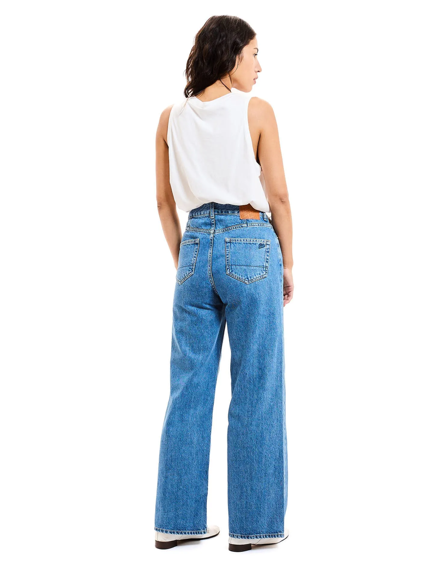 Le Jean Wide leg Brenda coton regen-recyclé Bleu medium