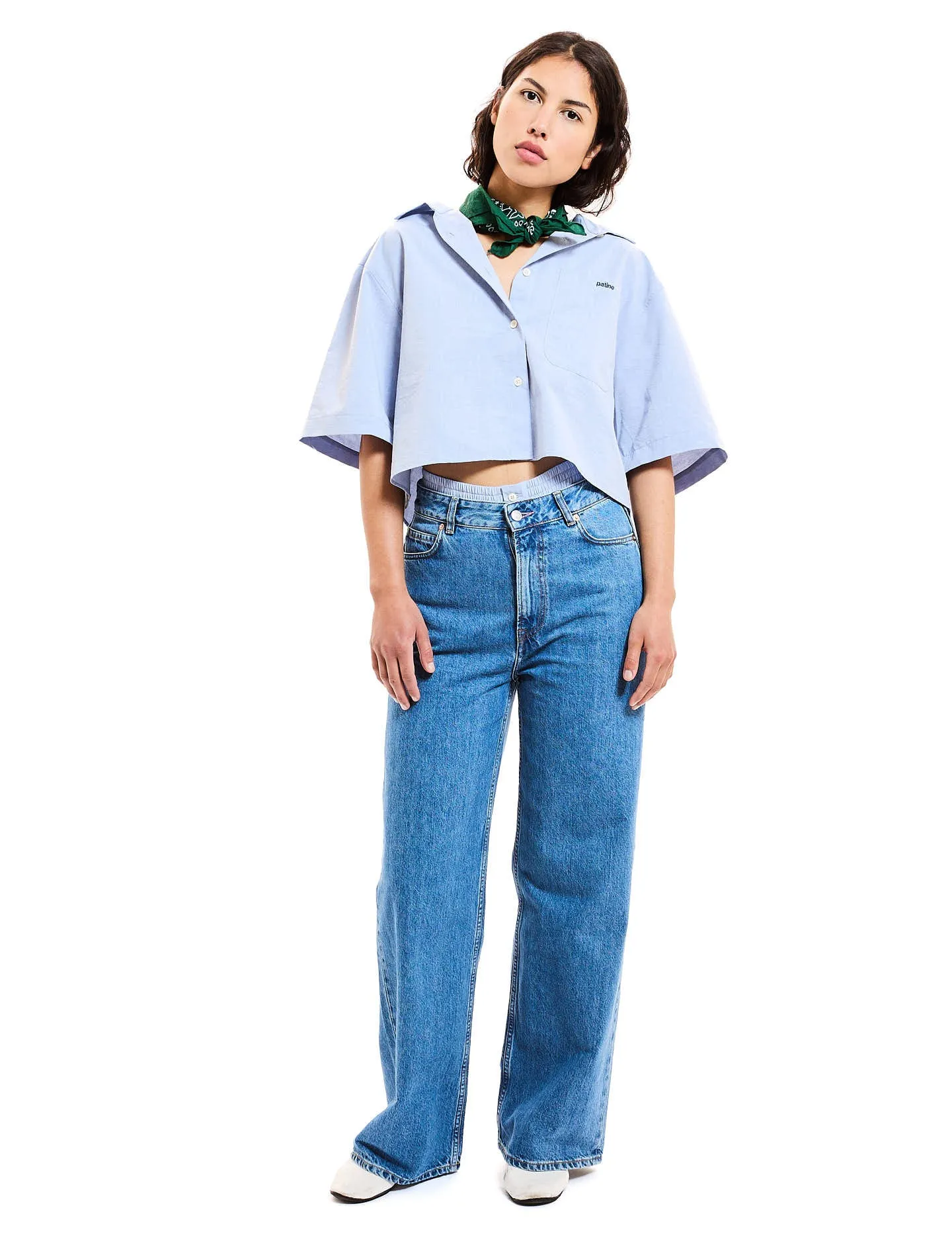 Le Jean Wide leg Brenda coton regen-recyclé Bleu medium