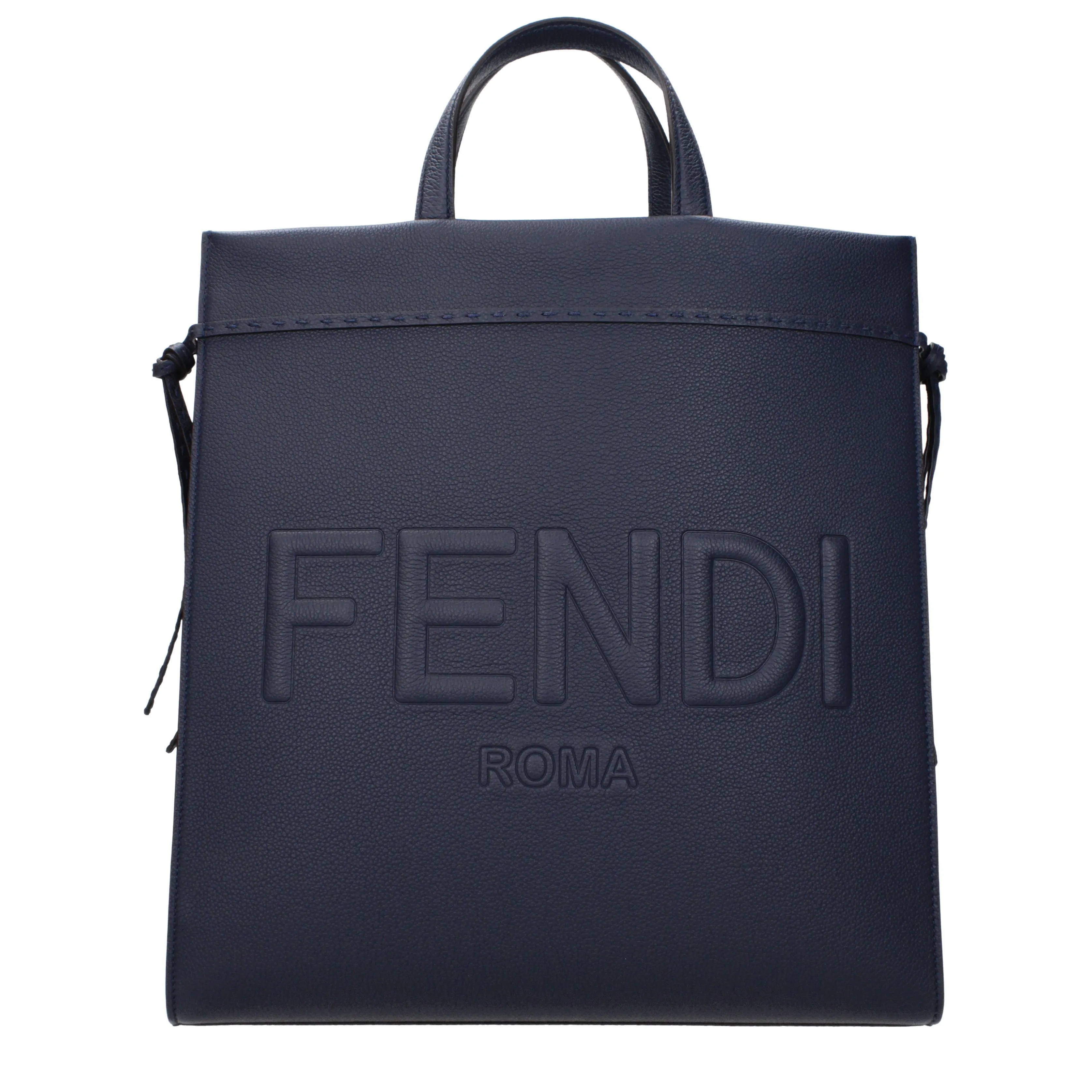 Les sacs à main Fendi vont à l'homme en cuir bleu / bleu foncé