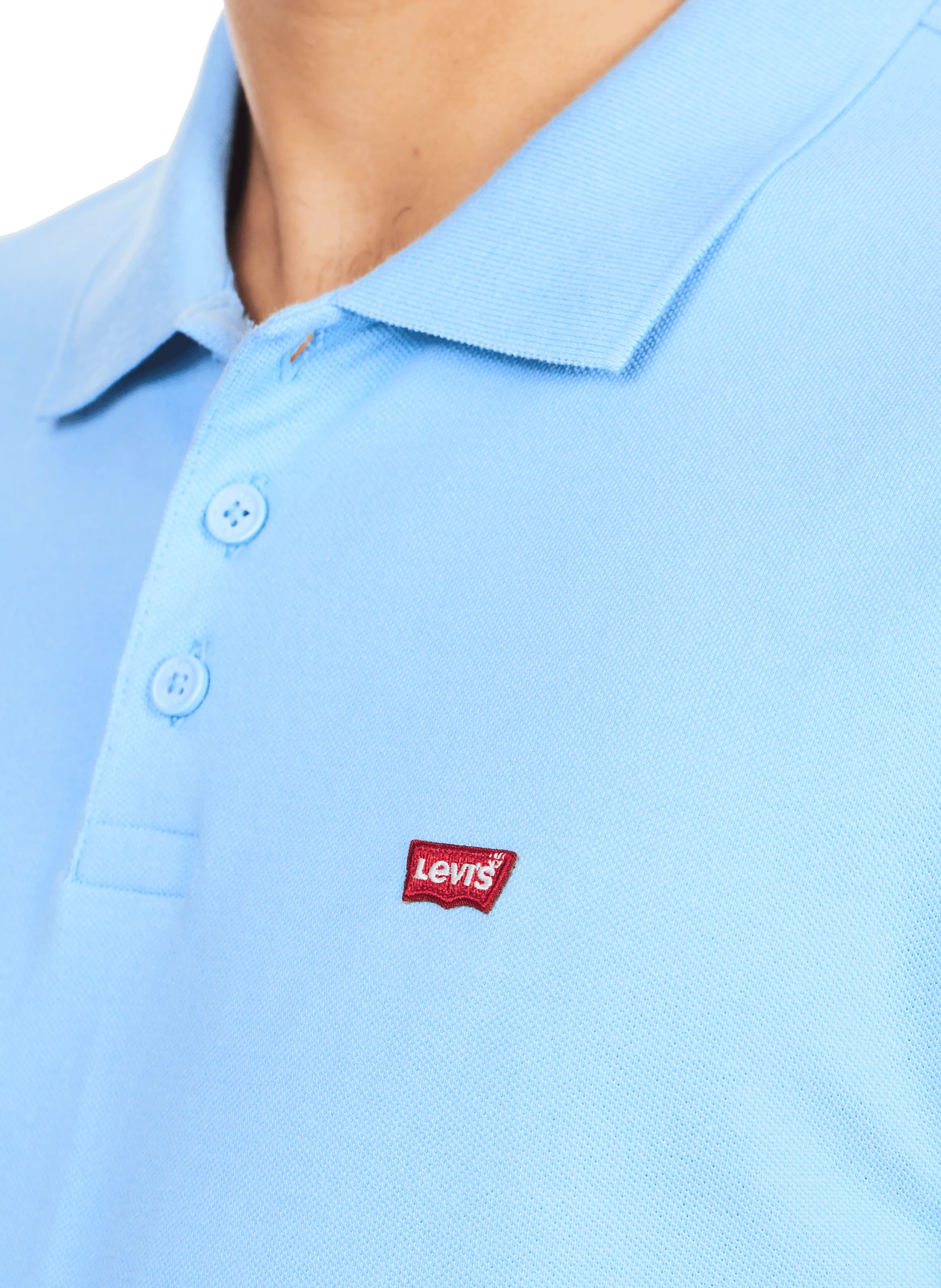 LEVI'S  Polo uni piqué en coton - Bleu