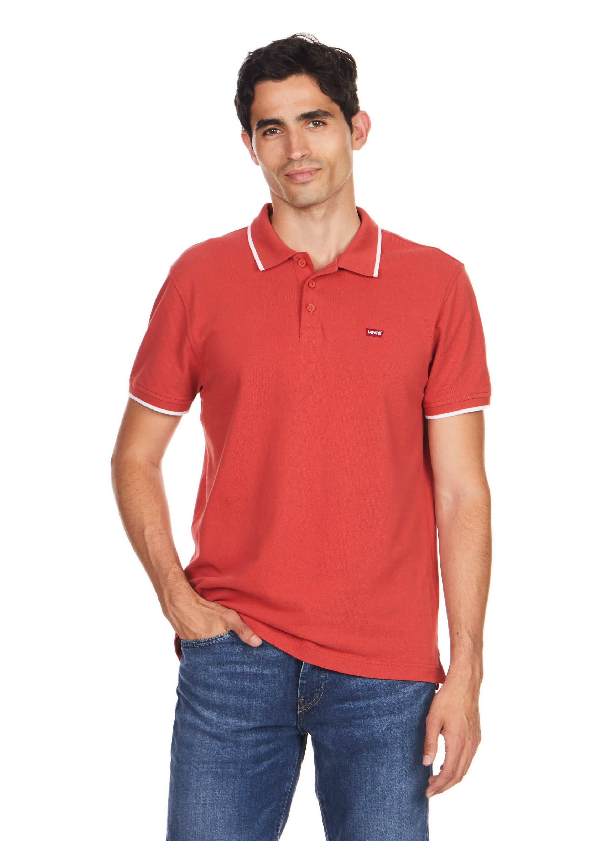 LEVI'S  Polo uni piqué en coton - Rouge