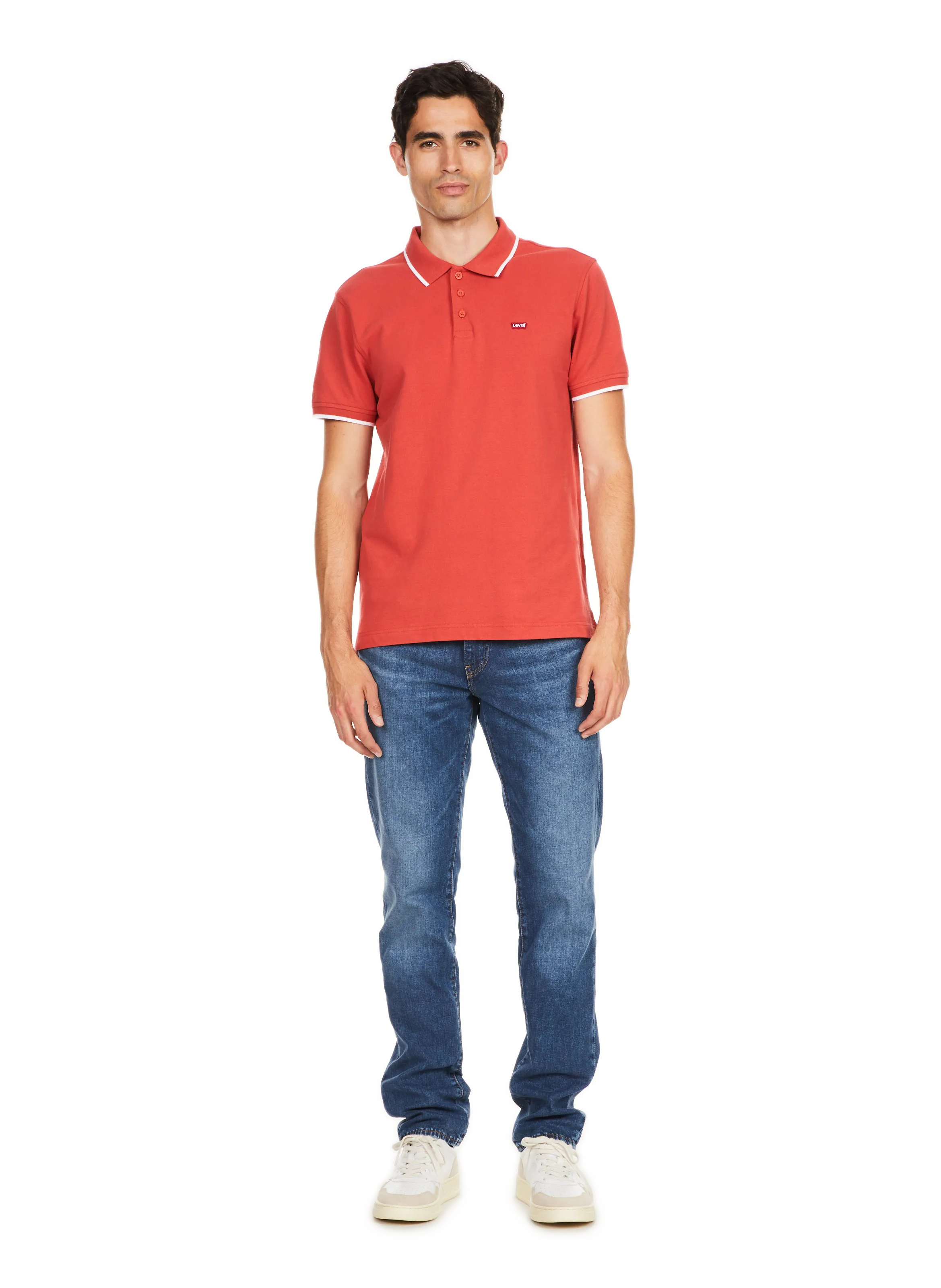 LEVI'S  Polo uni piqué en coton - Rouge