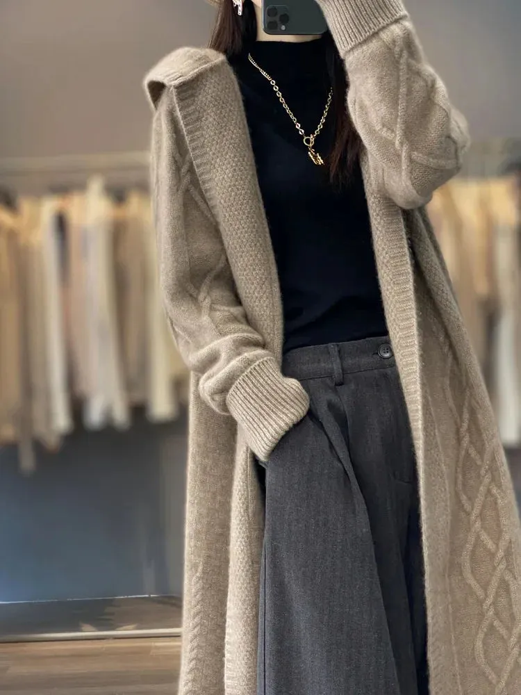 Long Cardigan d'hiver pour Femmes