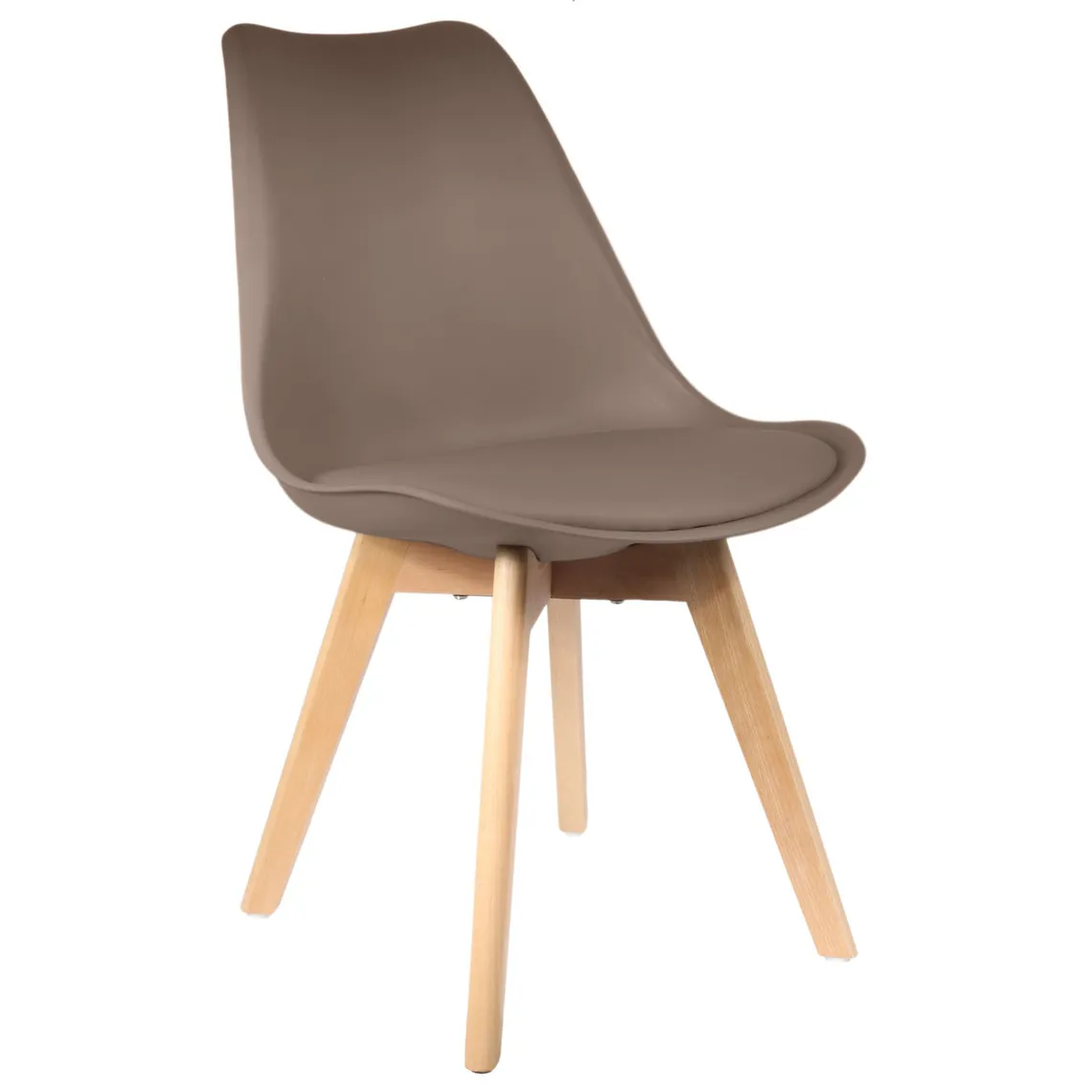 Lot de 2 chaises scandinaves coque rembourée - taupe | 3 Suisses