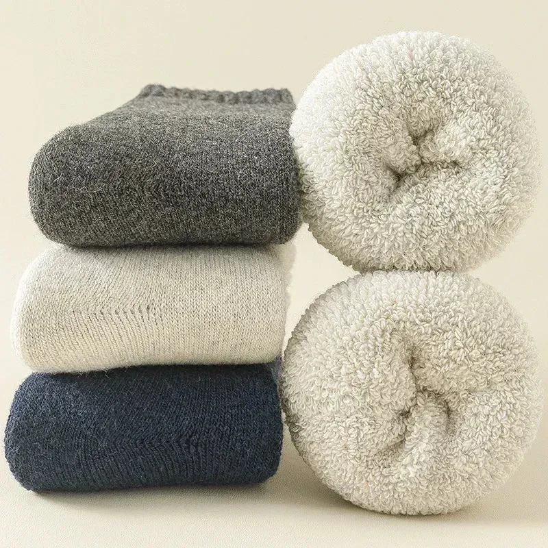 Lot de 3 Chaussettes épaisses en laine thermique - Mixte