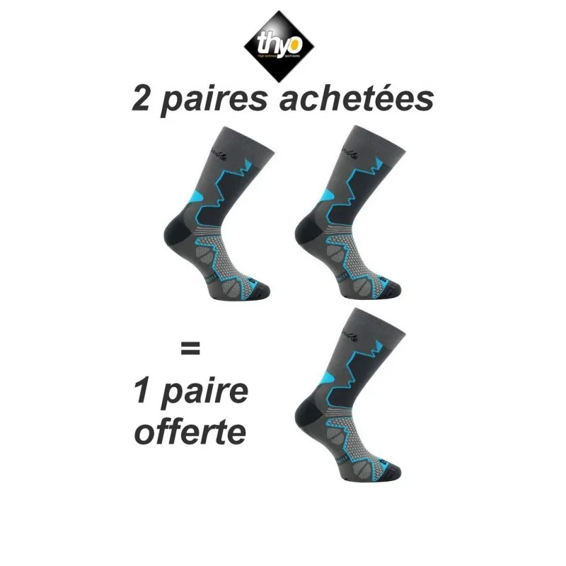 Lot de 3 paires de mi chaussettes Double-Trek pour randonnée